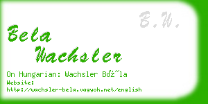 bela wachsler business card